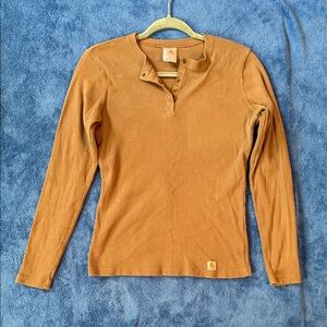Carhartt Tan Long Sleeve Henley Shirt